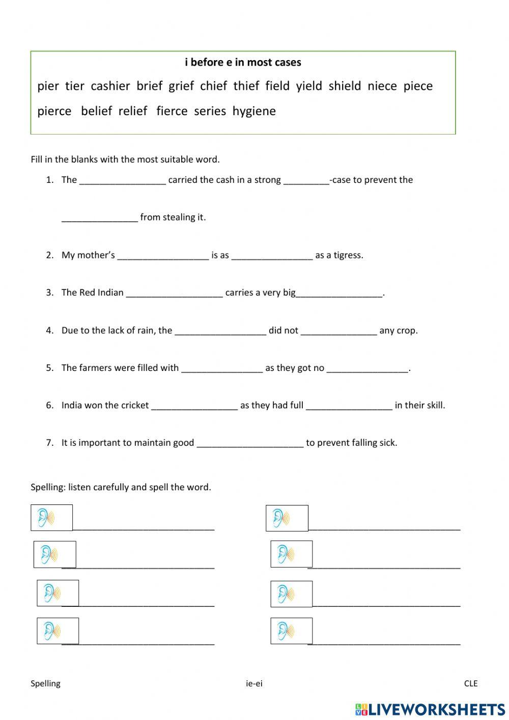 Spelling: ie-ei