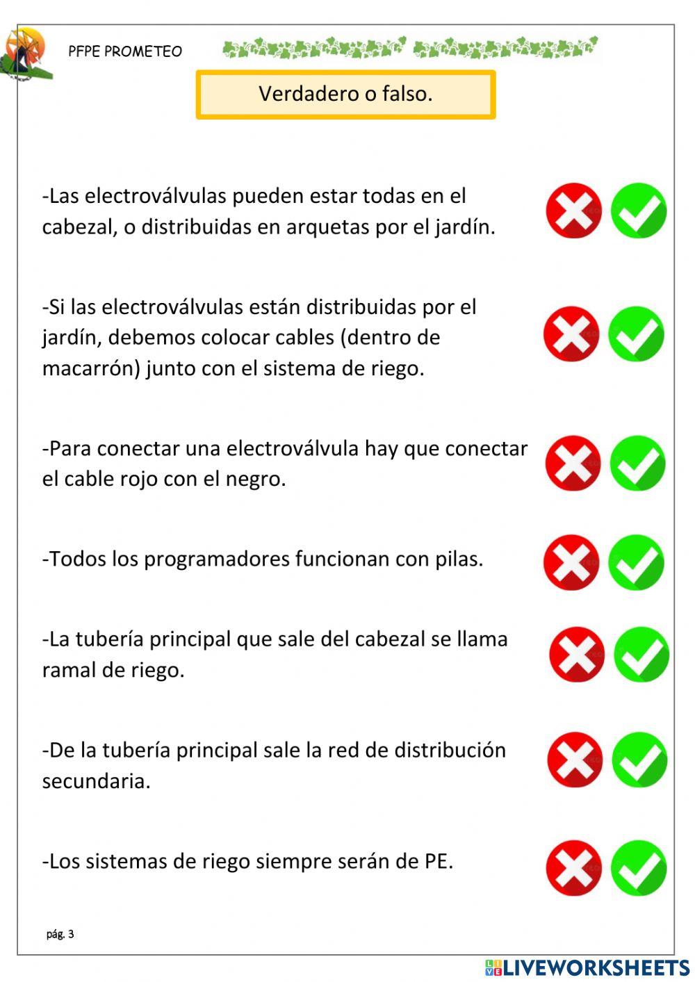 Programador y electroválvulas