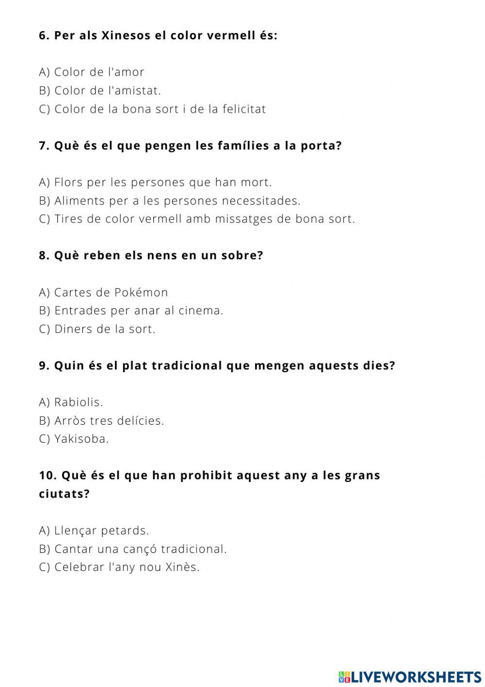 Comprensió oral any nou xinès