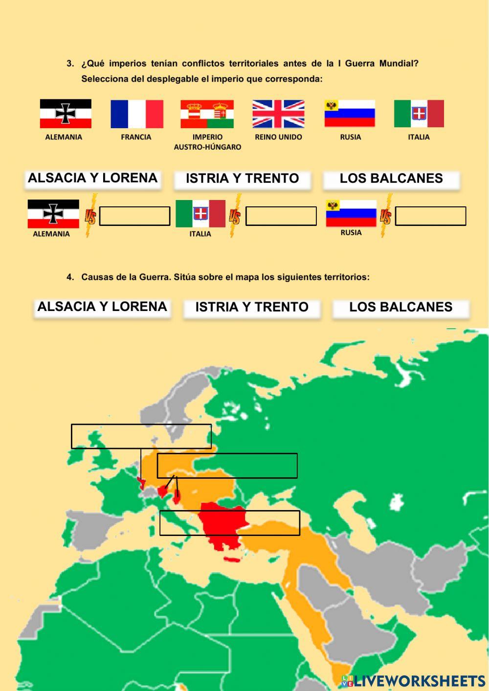 Primera Guerra Mundial. Bloques y antecedentes