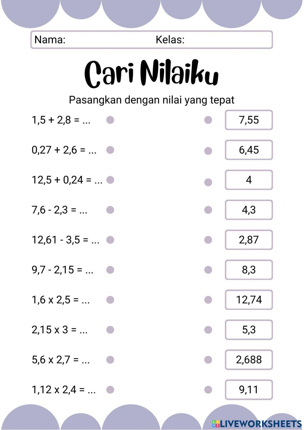 Operasi Hitung Bilangan Desimal