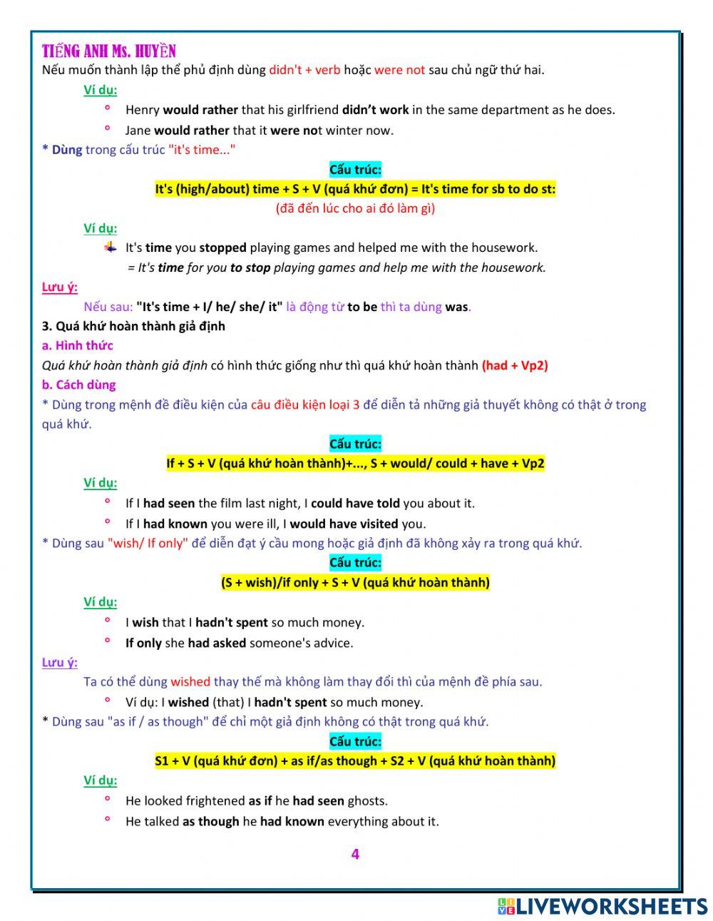 Chuyên đề ngữ pháp1. giả định cách