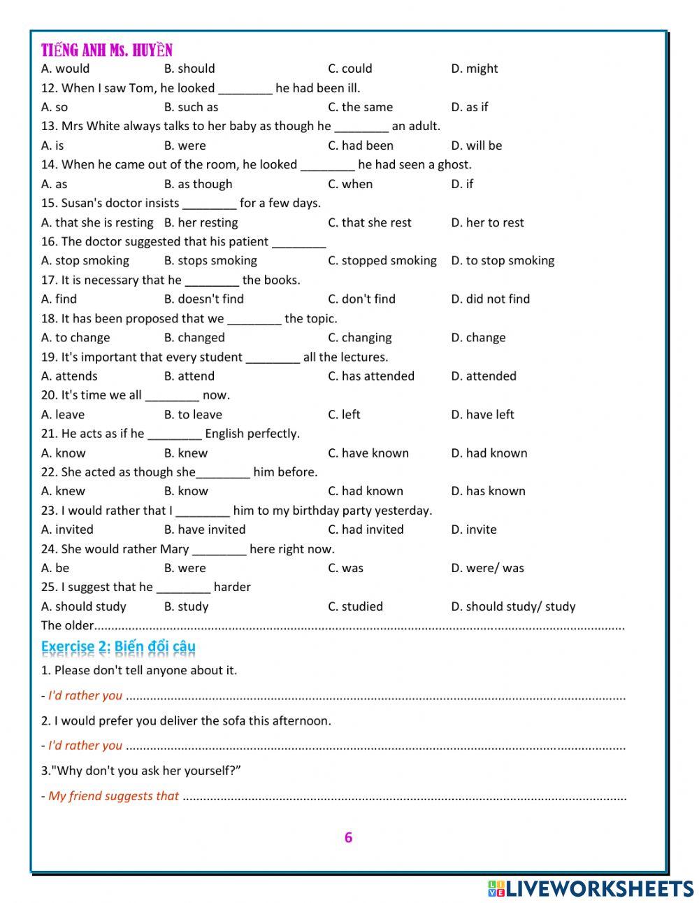 Chuyên đề ngữ pháp1. giả định cách