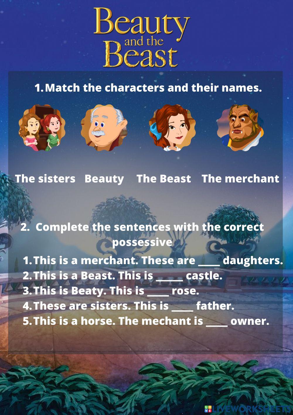 Beauty and the Beast worksheet 1