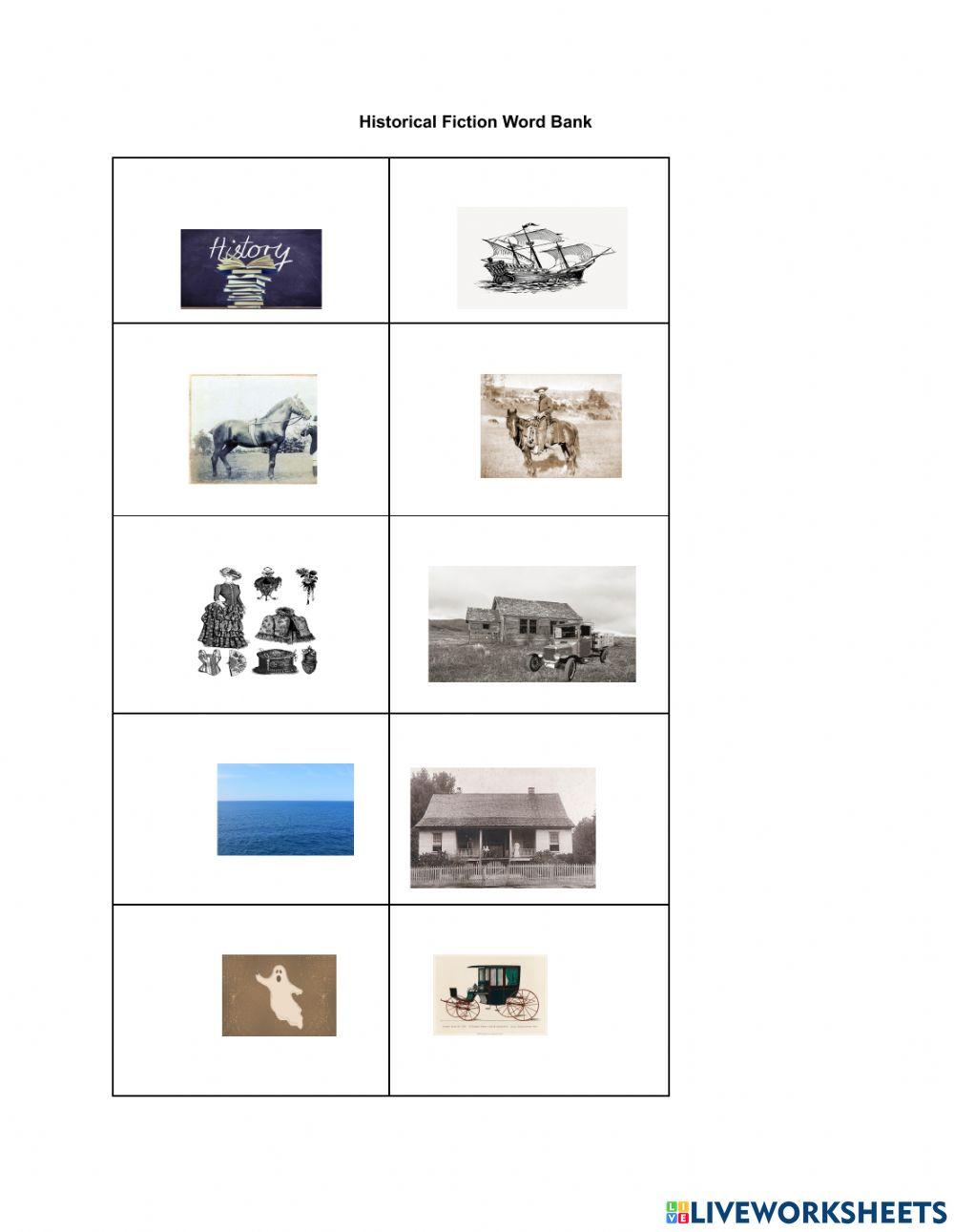 Historical Fiction word bank