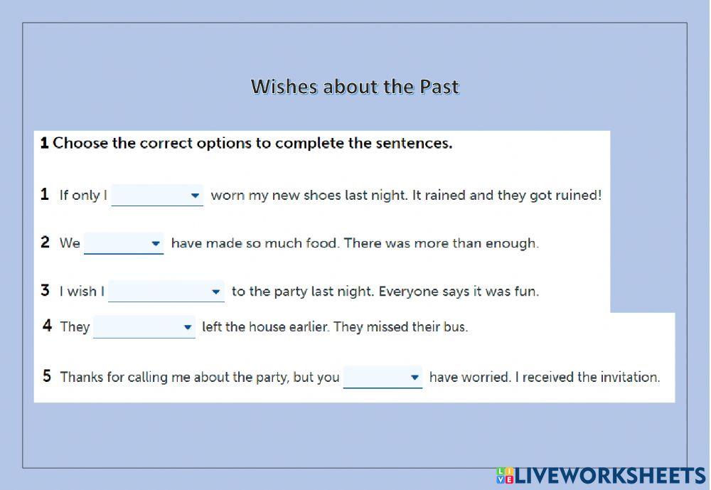 Wishes about the Past