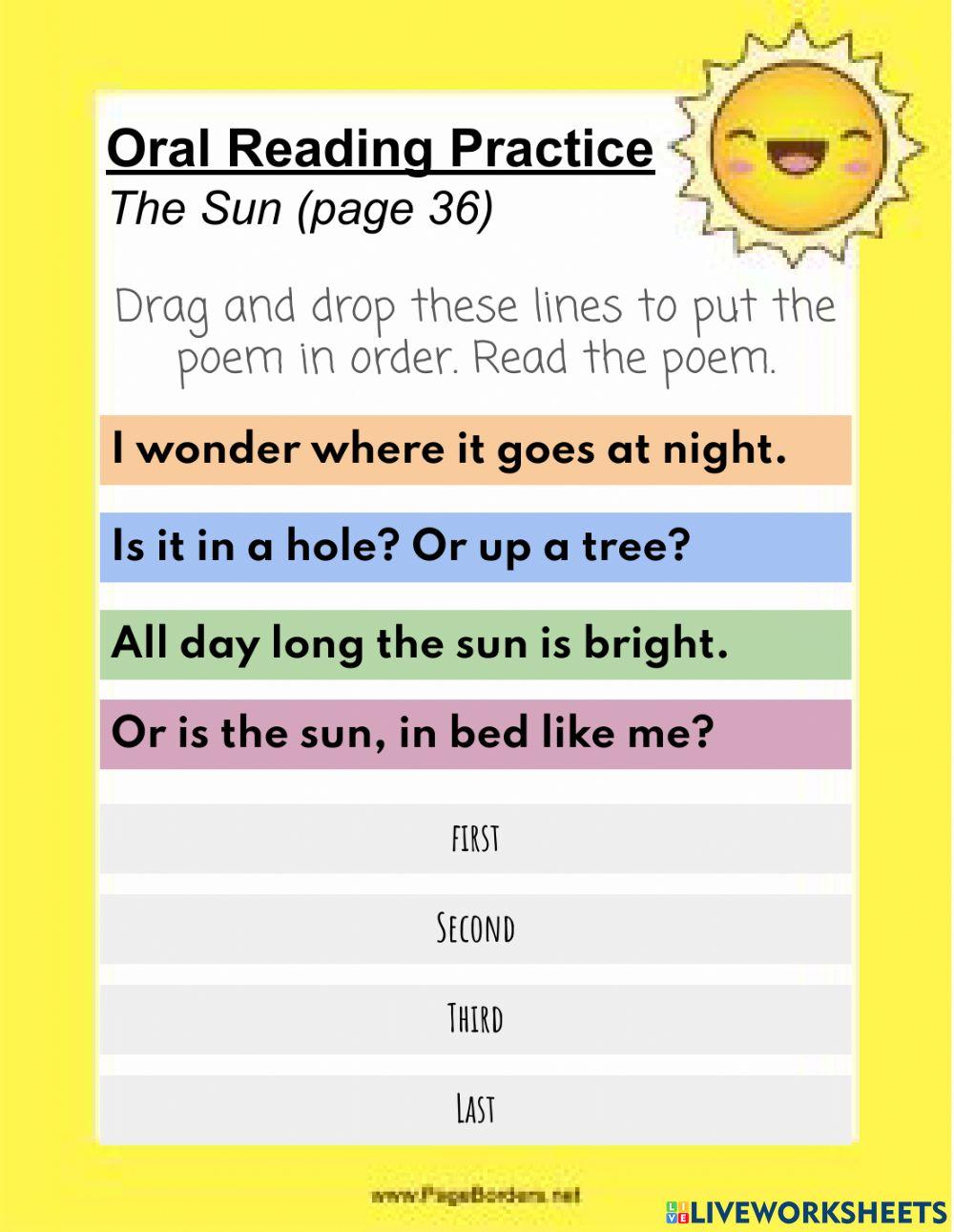 Oral Reading - The Sun