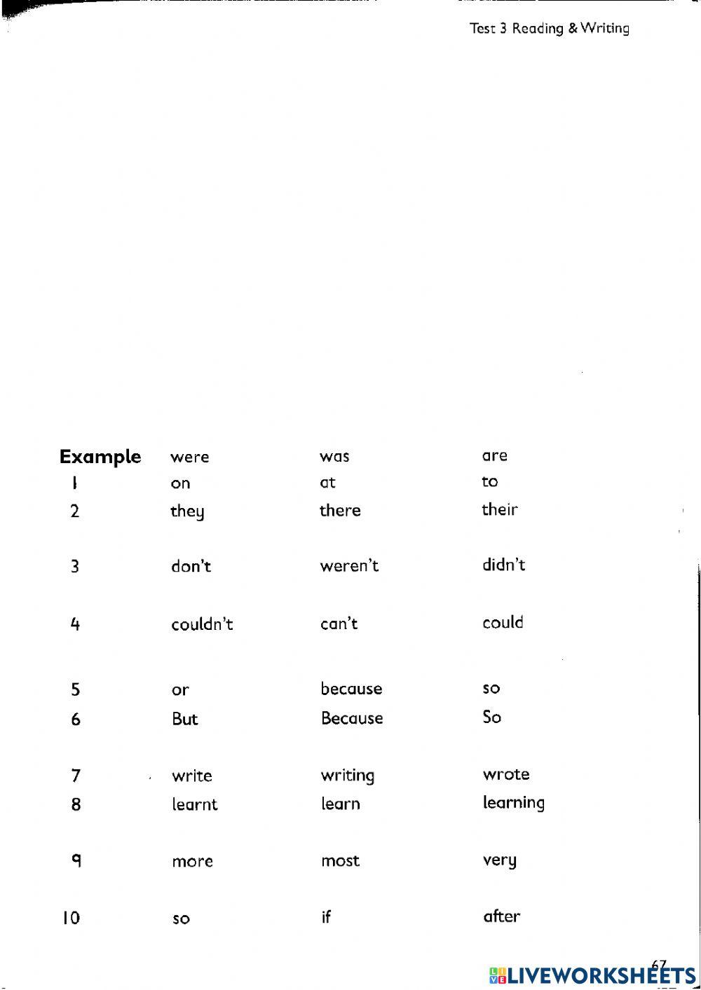 Reading and writing 11