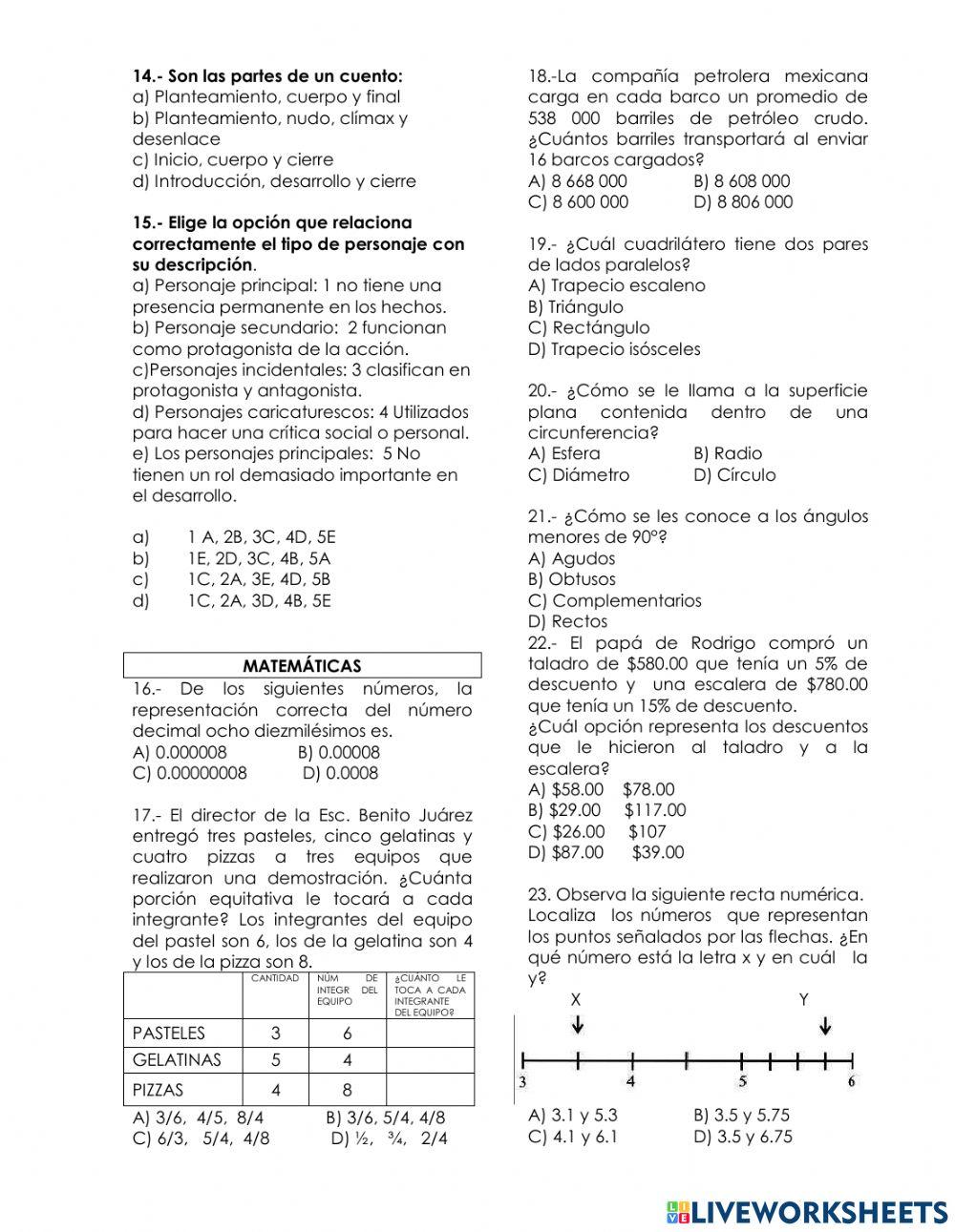Ejercicio examen 6 olimpiada del conocimiento 2023