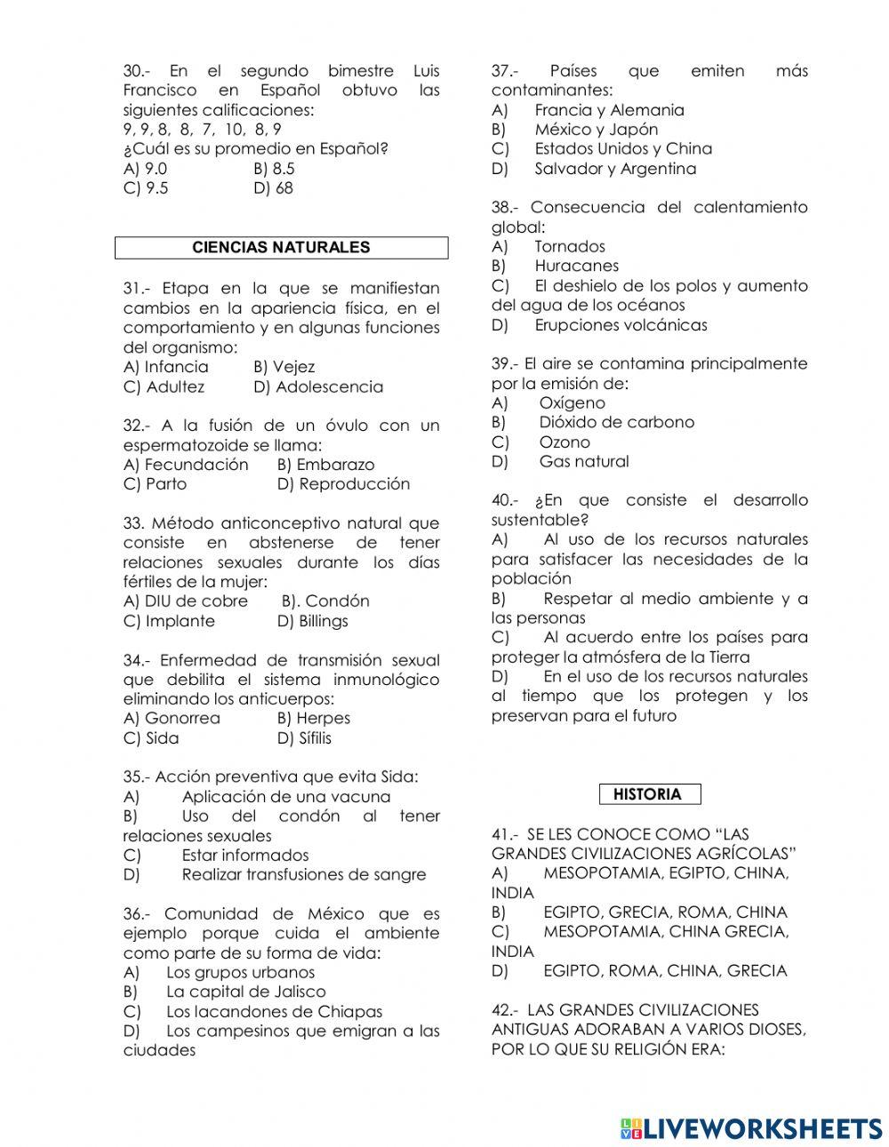 Ejercicio examen 6 olimpiada del conocimiento 2023