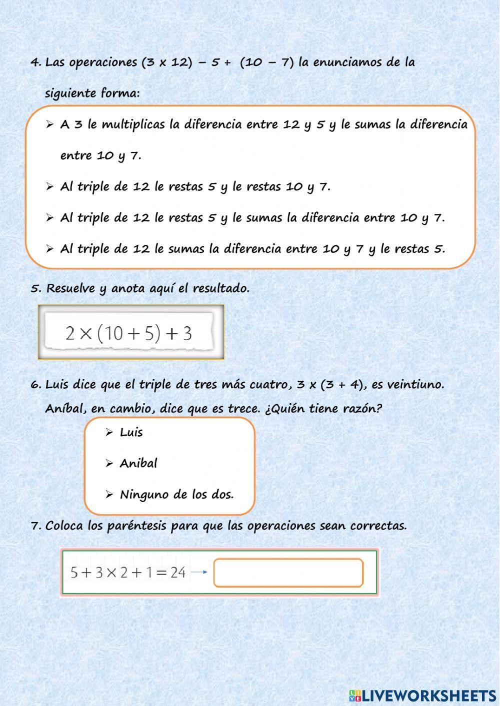 Jerarquía en las operaciones