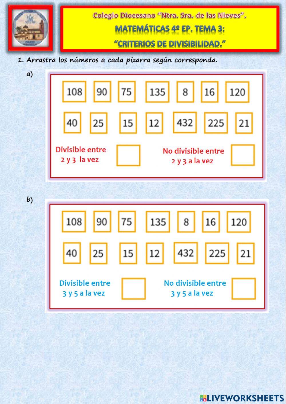 Criterios de divisibilidad