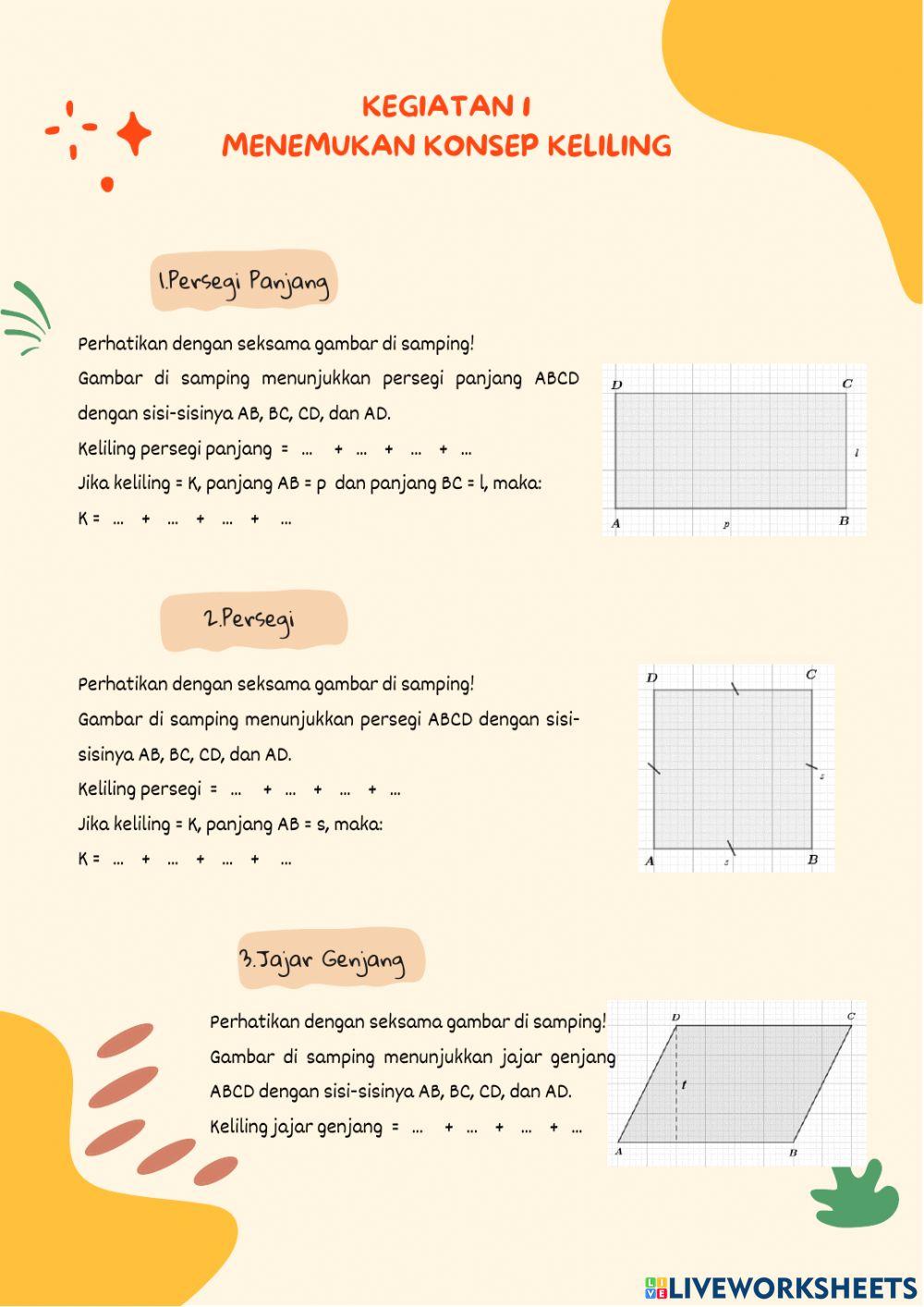 Keliling Bangun Datar Segiempat