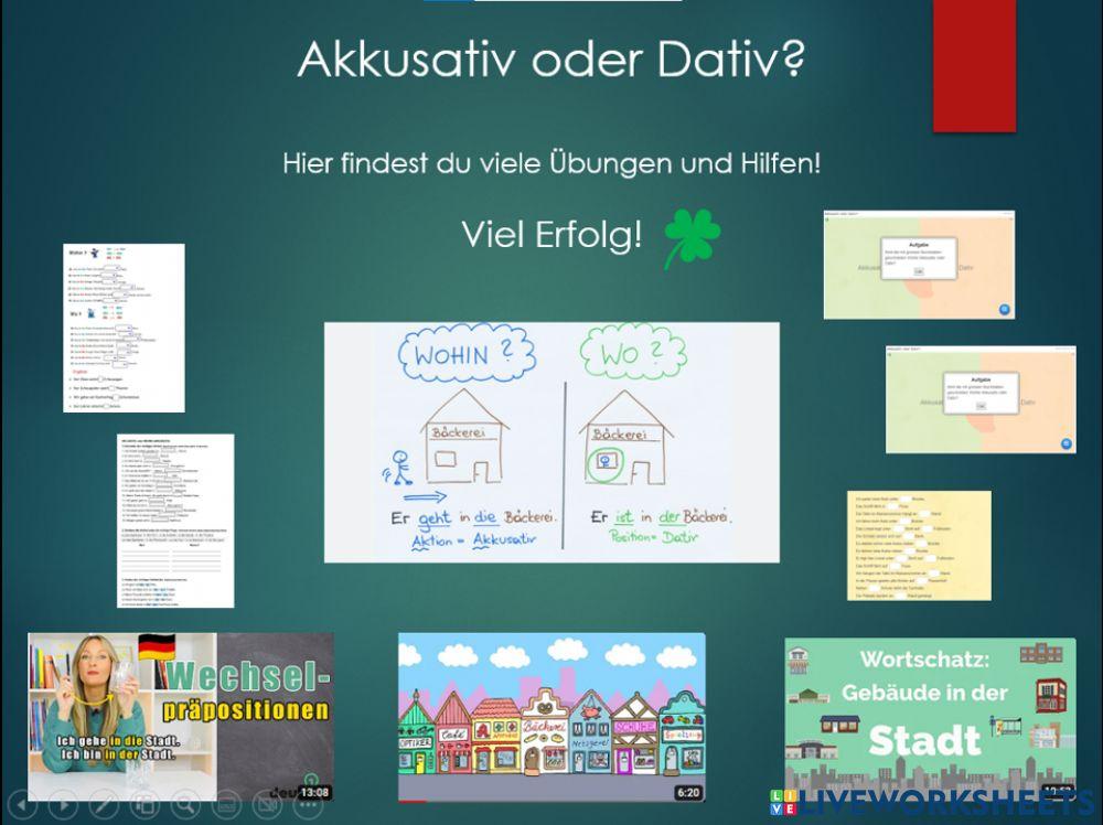 Probleme Wie Xyz" Dativ Oder Akkusativ" Akkusativ oder Dativ? online exercise for | Live Worksheets