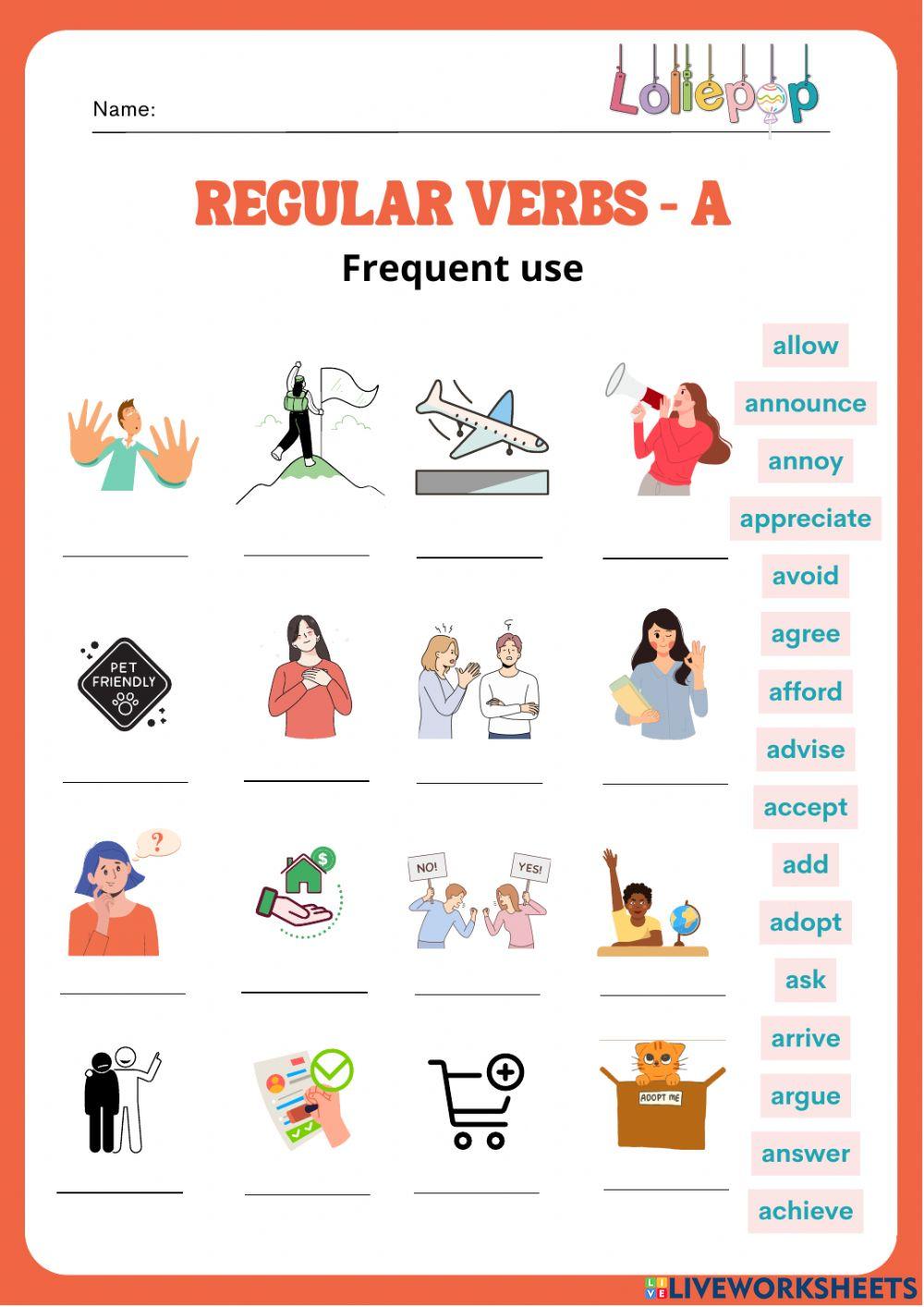 Regular verbs. a-verbs