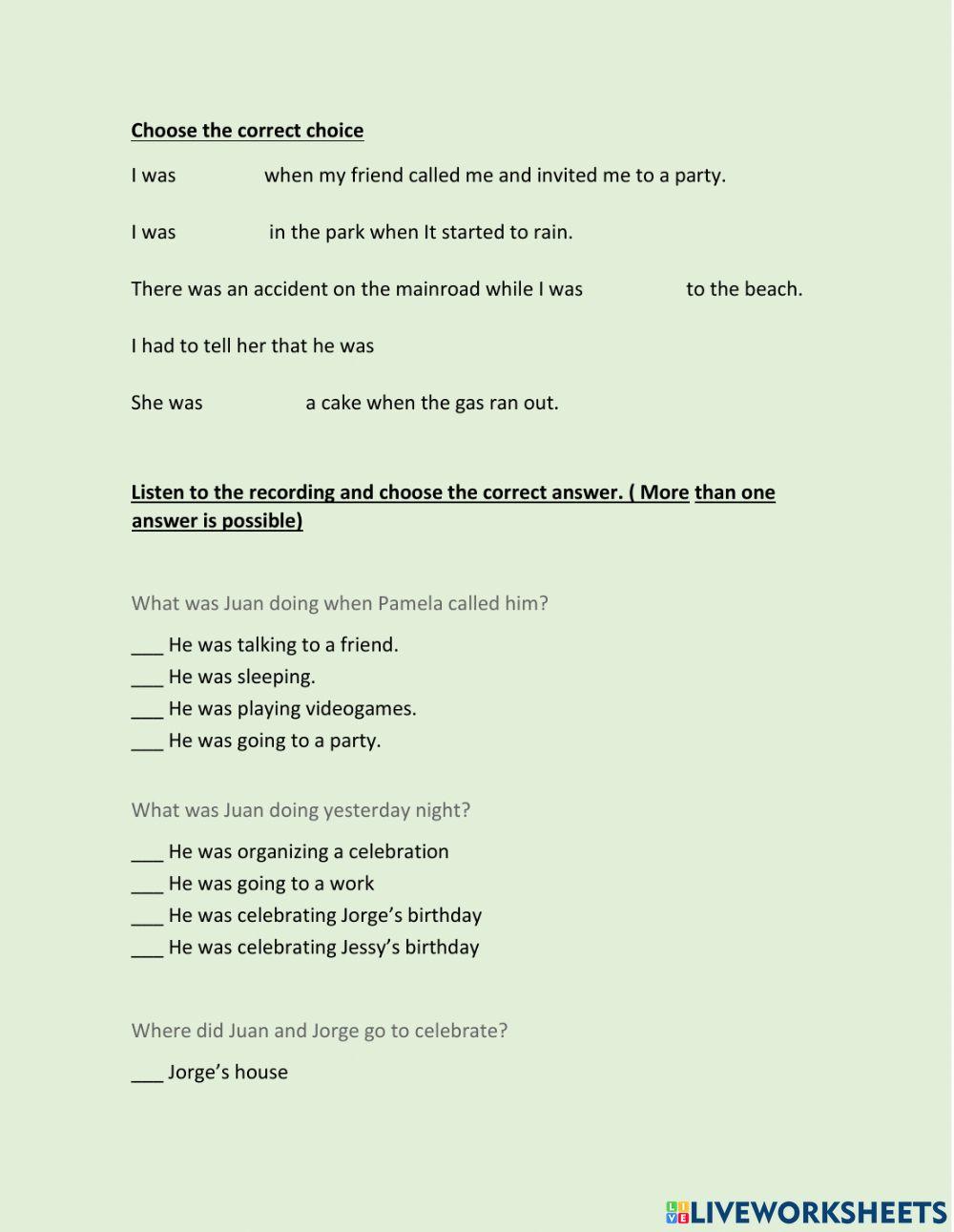 Pasado continuo pasado perfecto gerunds infinitives v1