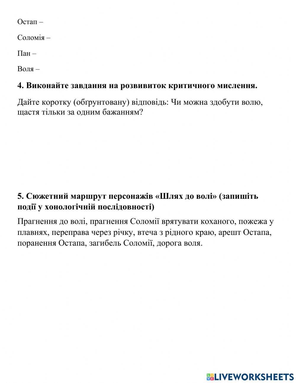 Проблема волі людини та можливостей її здобуття в повісті Михайла Коцюбинського “Дорогою ціною”