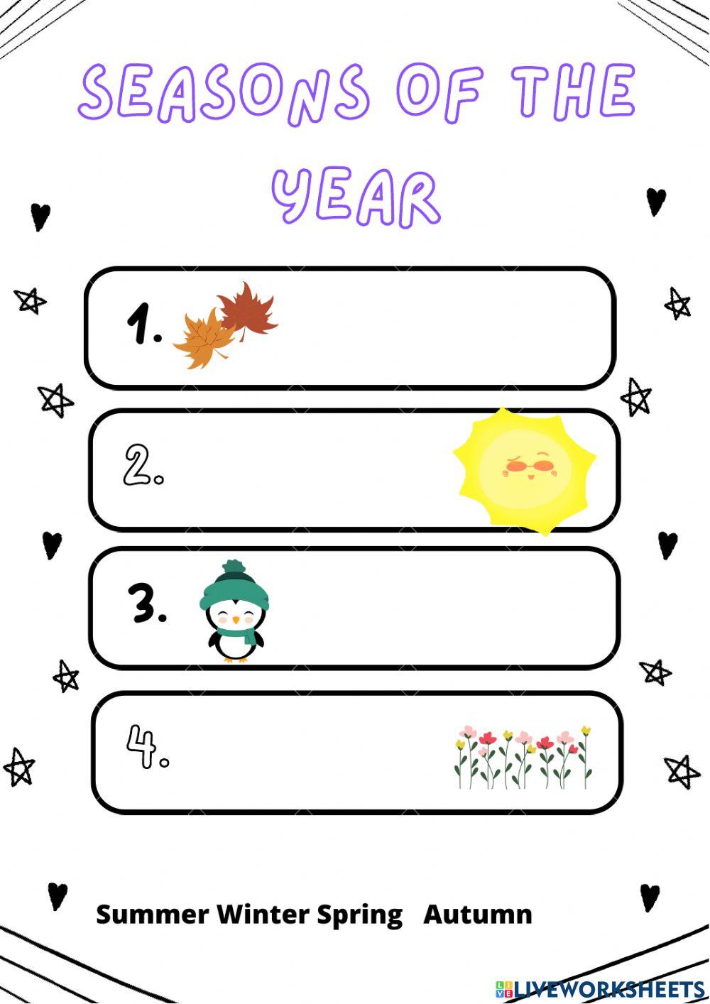 Seasons and nouns with pictures