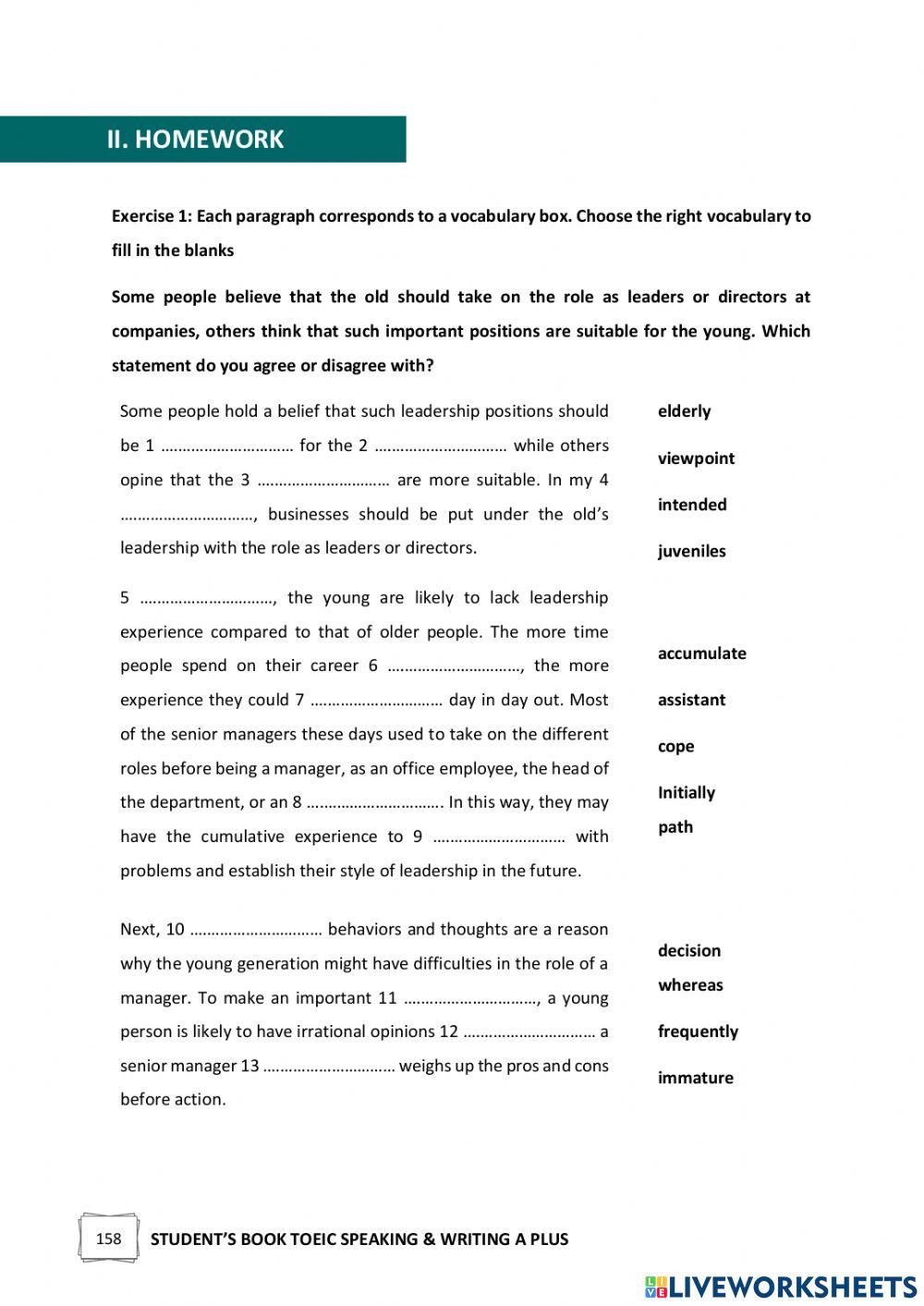 Unit 8 - Write an opinion essay