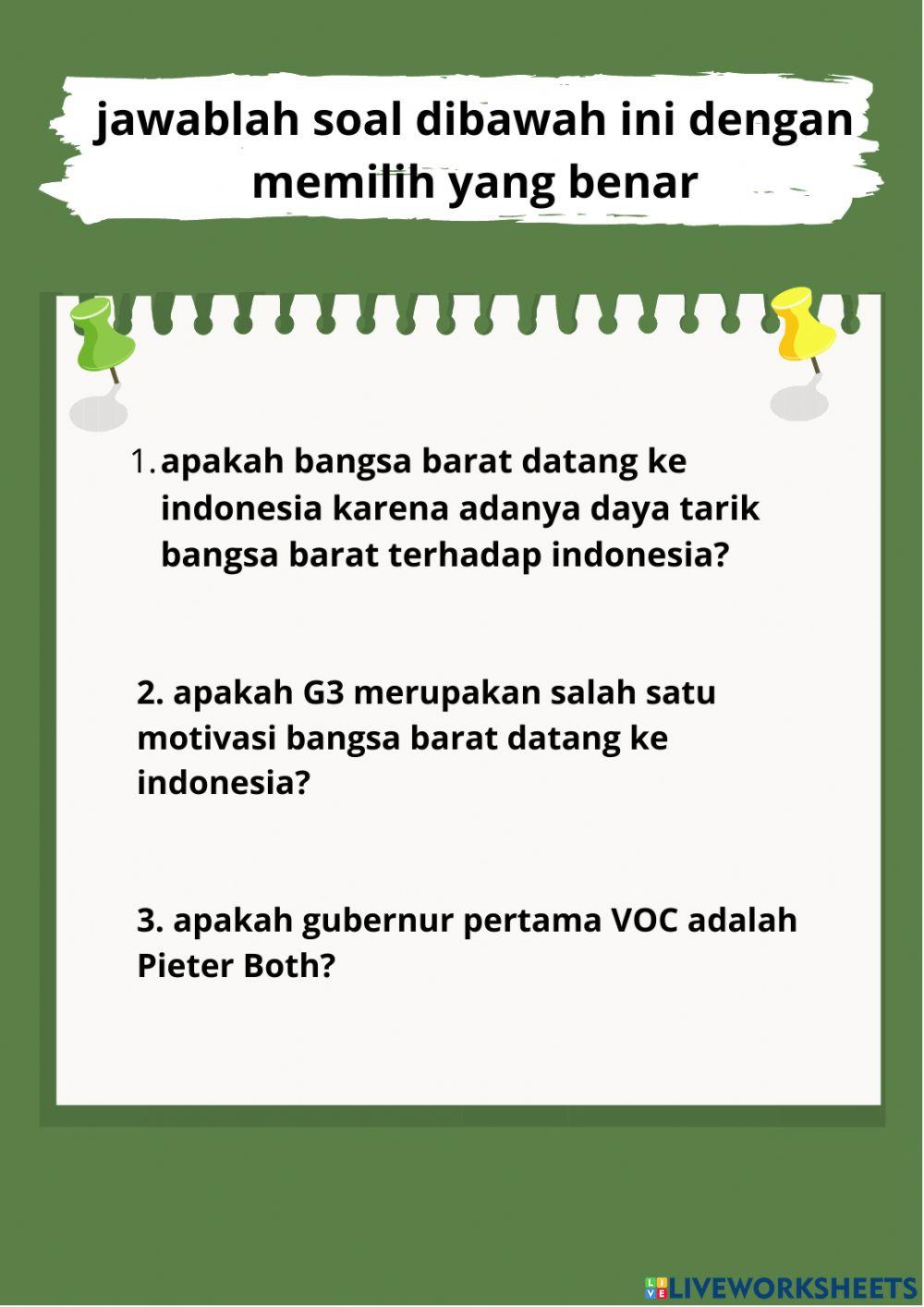 Kedatangan bangsa-bangsa barat ke indonesia