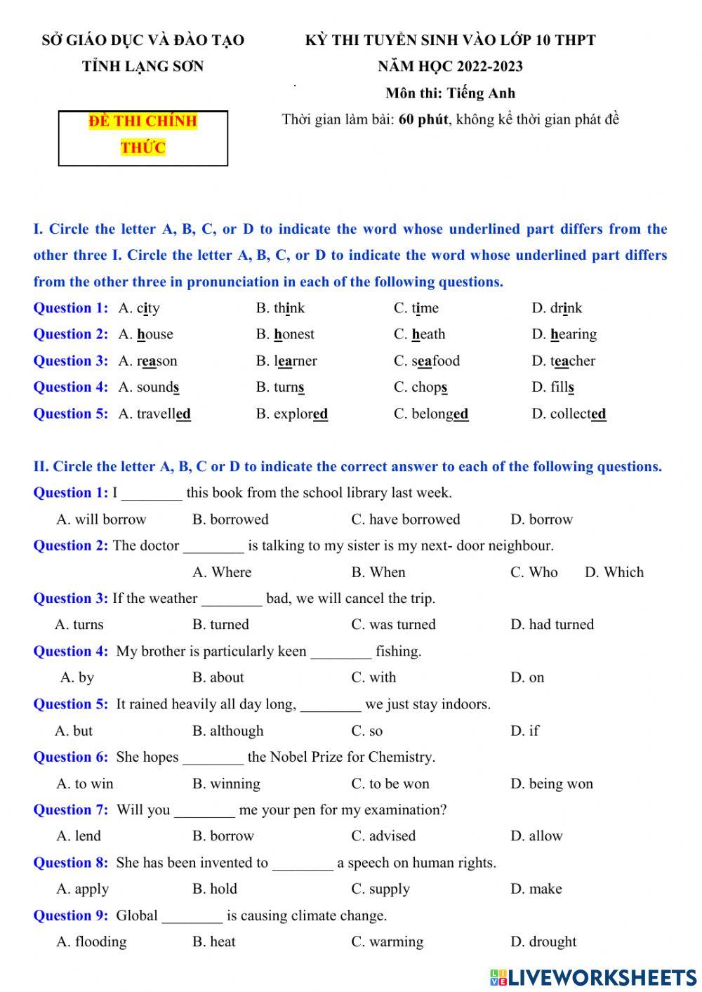 De vao 10 so 1-ME English