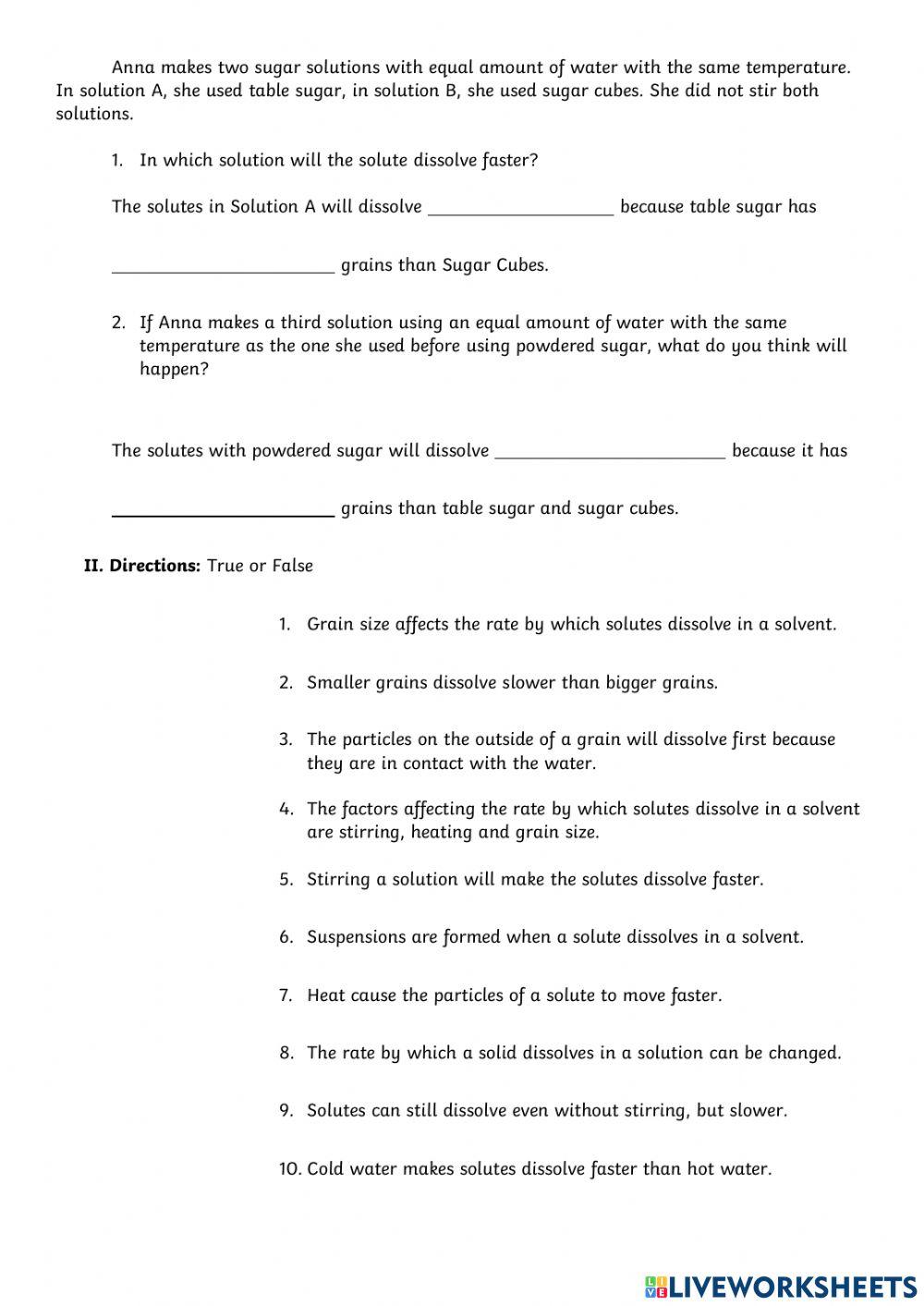 UNIT 3 – How does grain size affect dissolving?