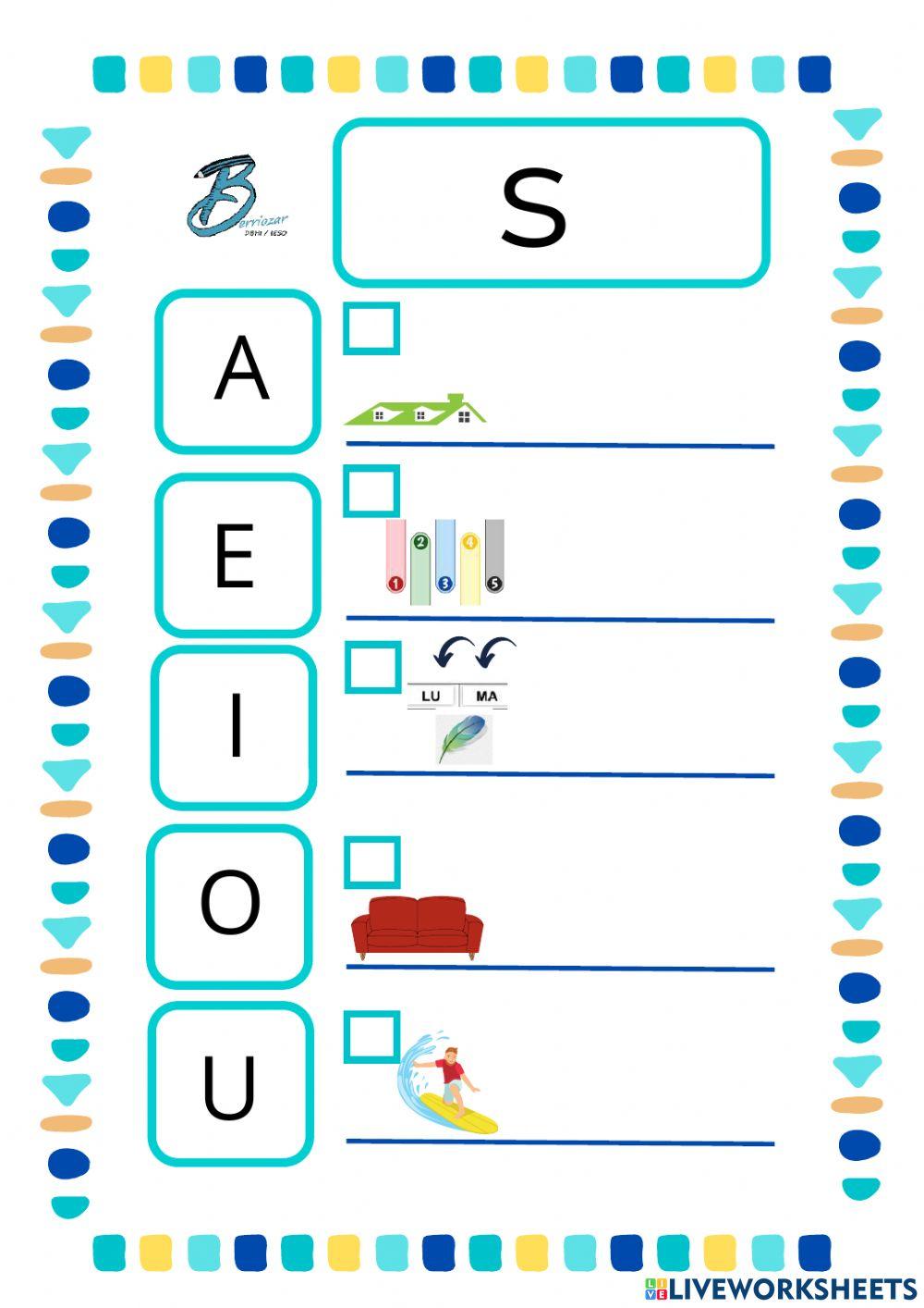 S silabaz hasten diren hitzak entzun eta idatzi