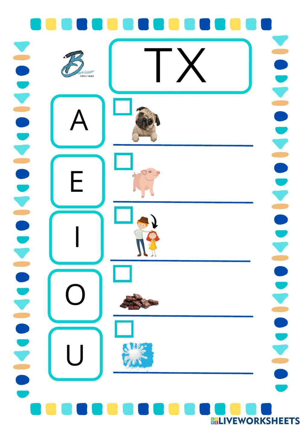 TX silabaz hasten diren hitzak entzun eta idatzi