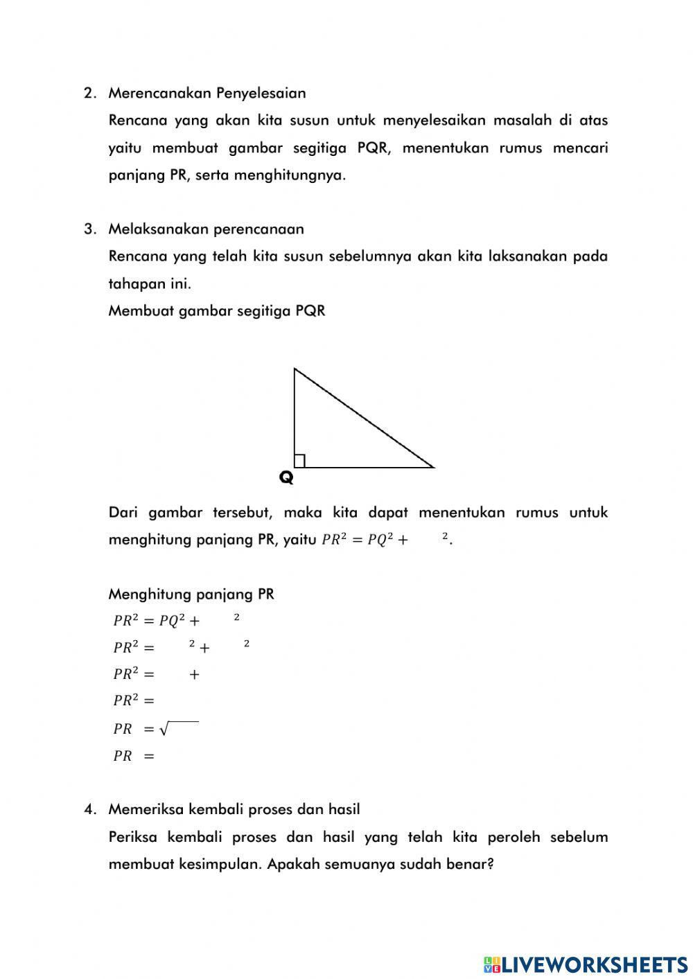 Lembar Kerja Peserta Didik-Teorema Pythagoras 1
