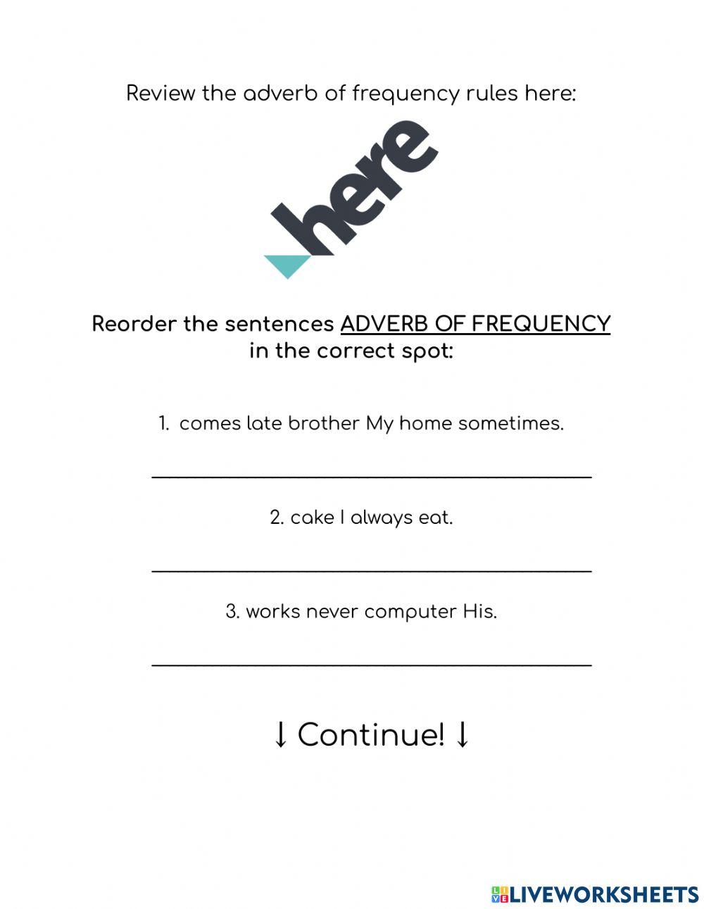 Adverbs of frequency
