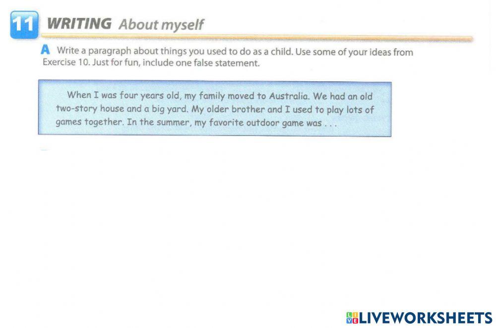 Unit 1. A time to remember