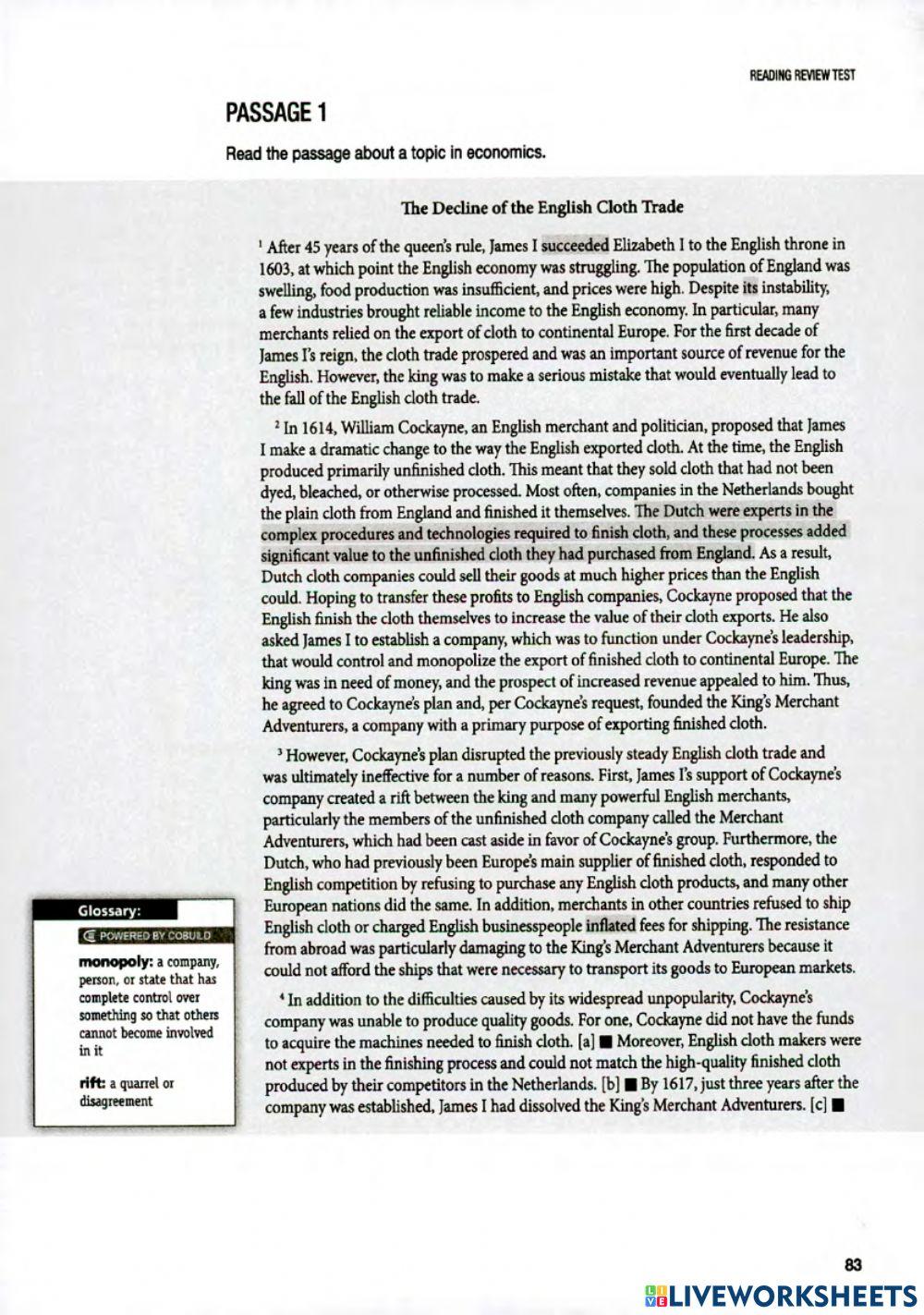 TOEFL READING TEST - PASSAGE 1