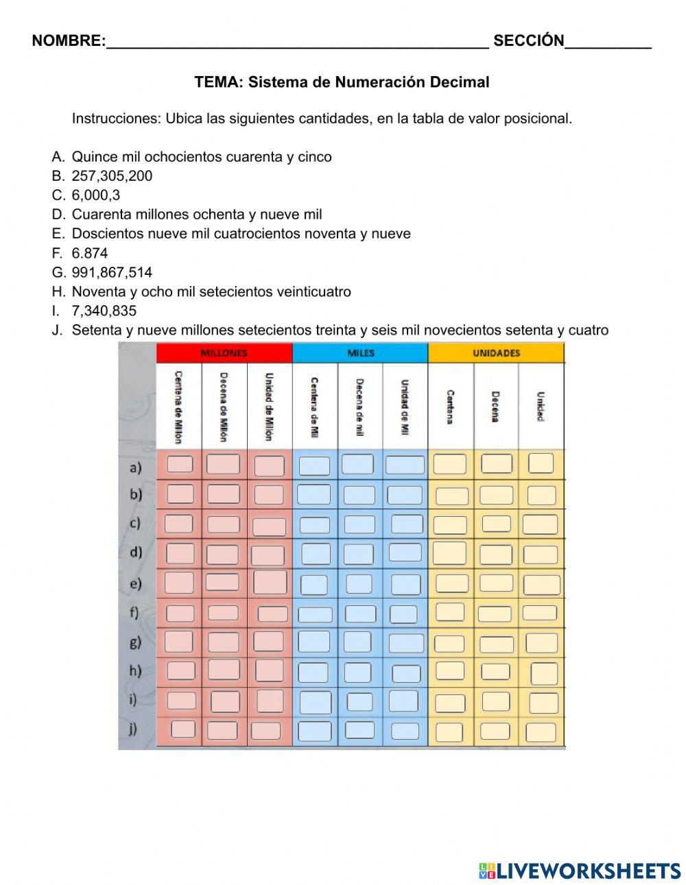 Sistema de numeración decimal