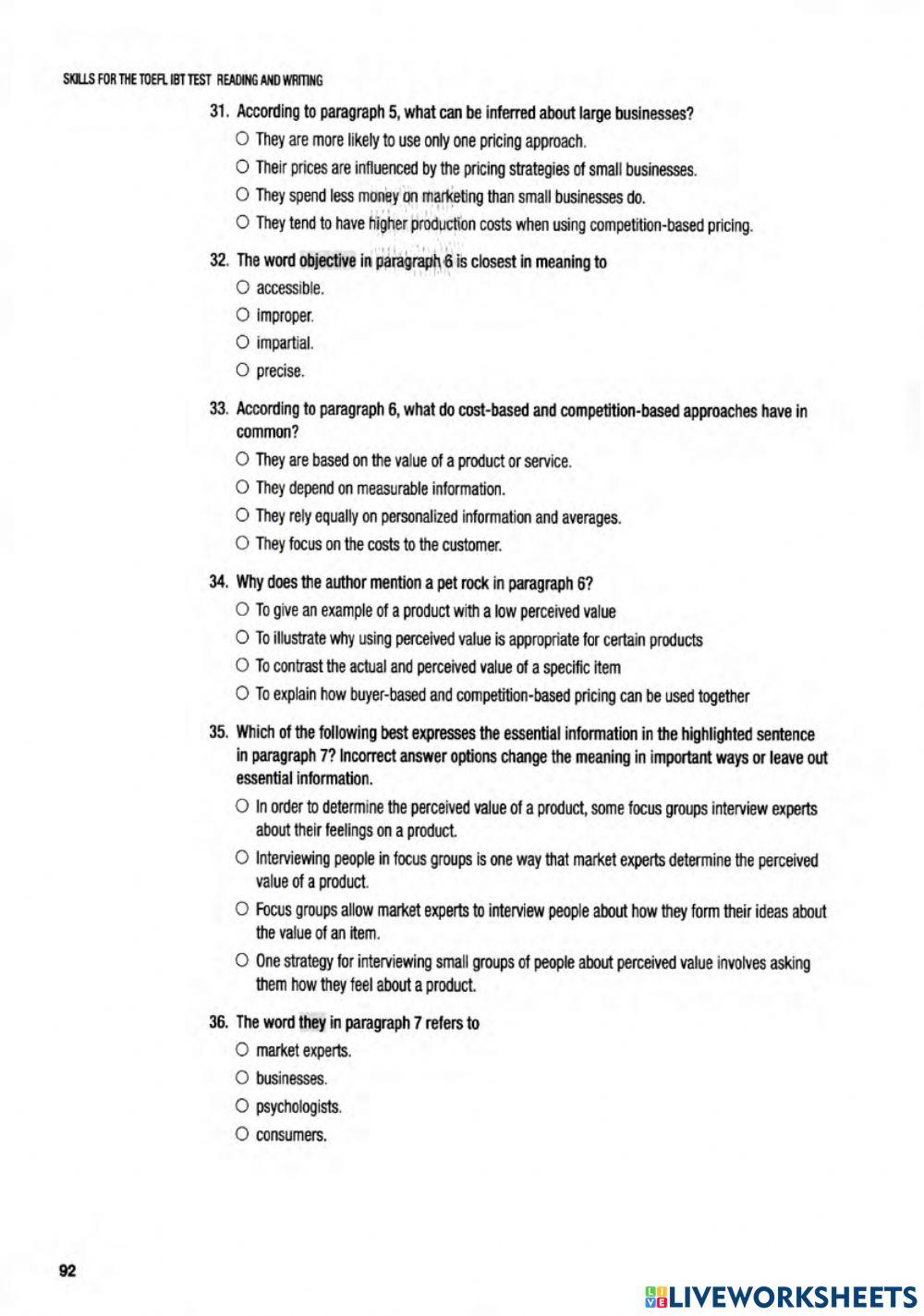 TOEFL READING TEST - PASSAGE 3