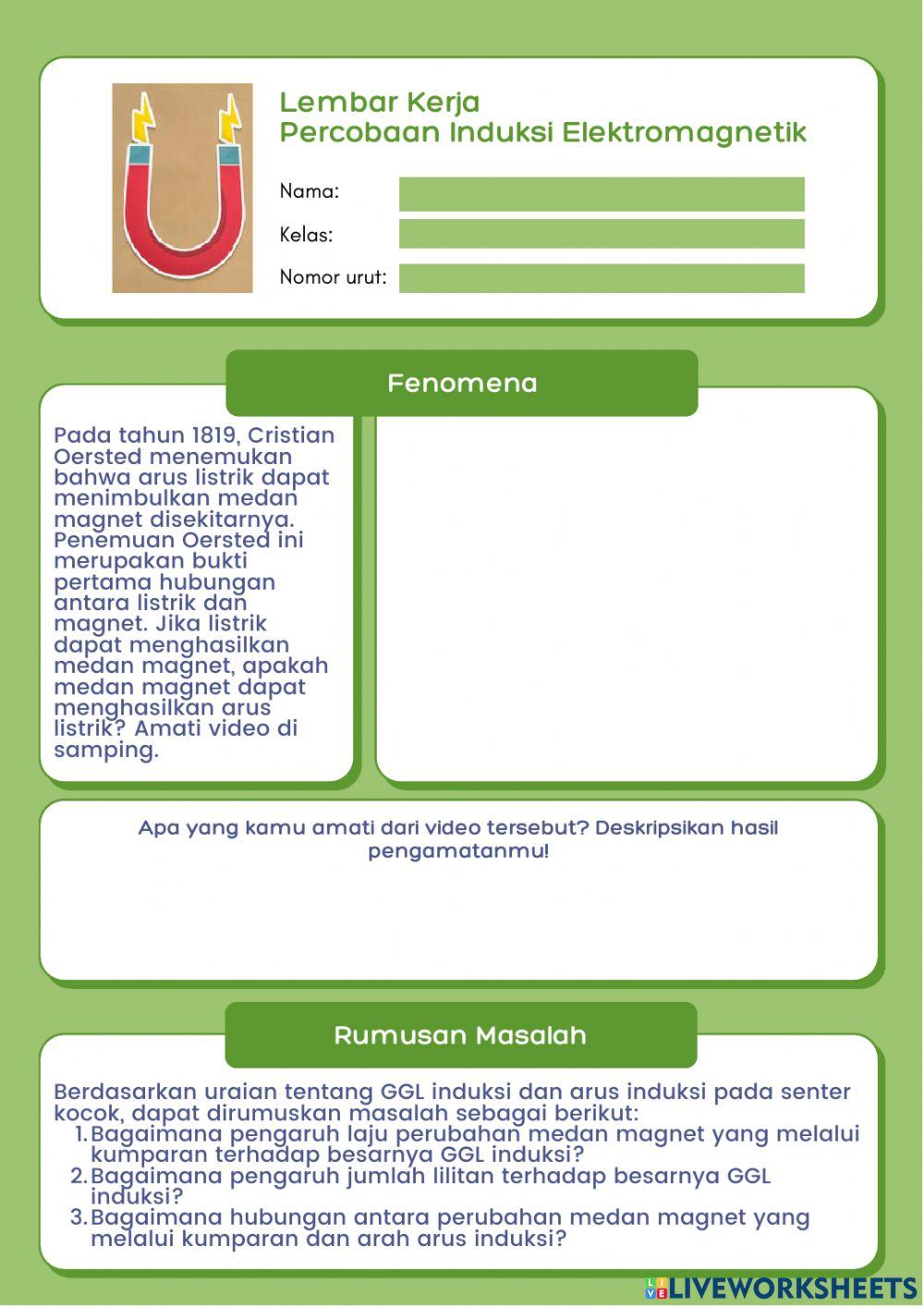 LK Percobaan Induksi Elektromagnetik