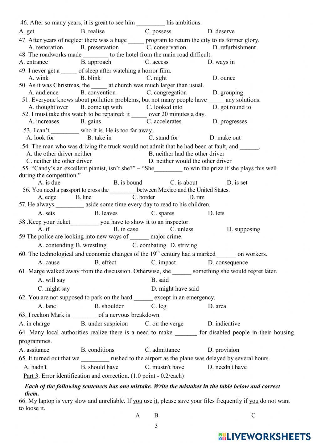 Olympic 10 - practice test 1