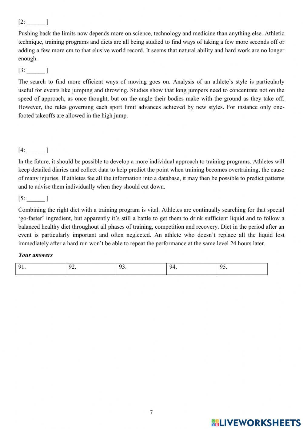Olympic 10 - practice test 1