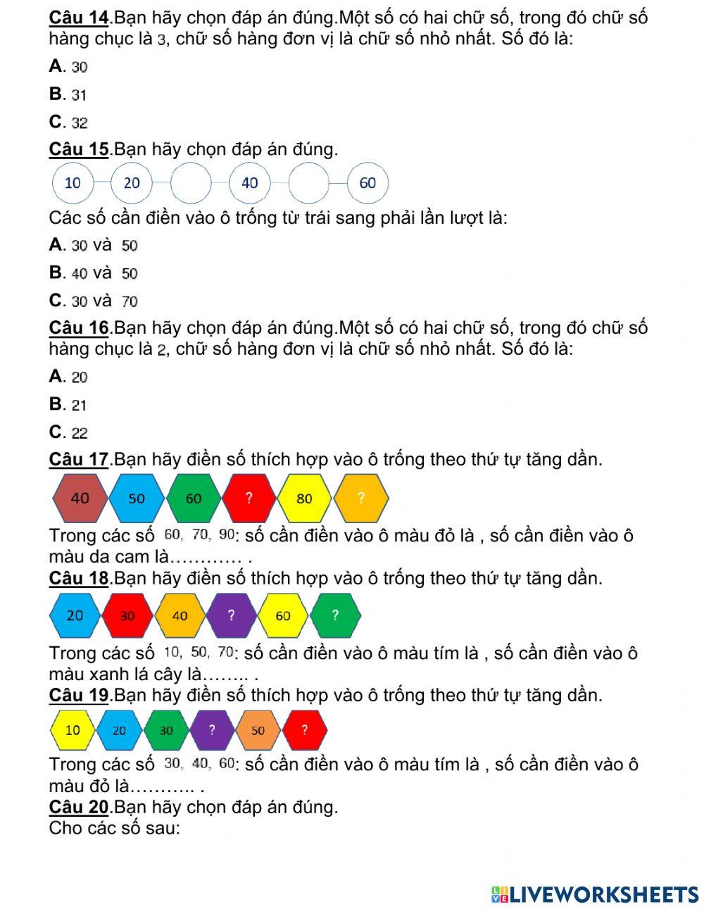 Ôn tập vòng tỉnh bài 1