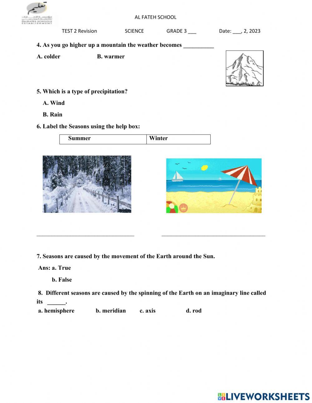 Unit 4 - TEST 2 revision 