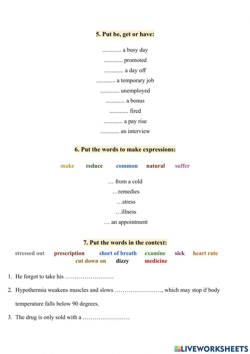 Człowiek, zdrowie, praca - test