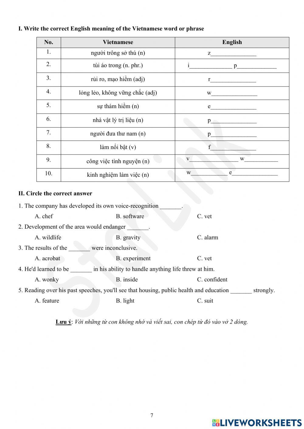 Foreign Teacher-S6-WEEK 26-U7-VOCAB 1