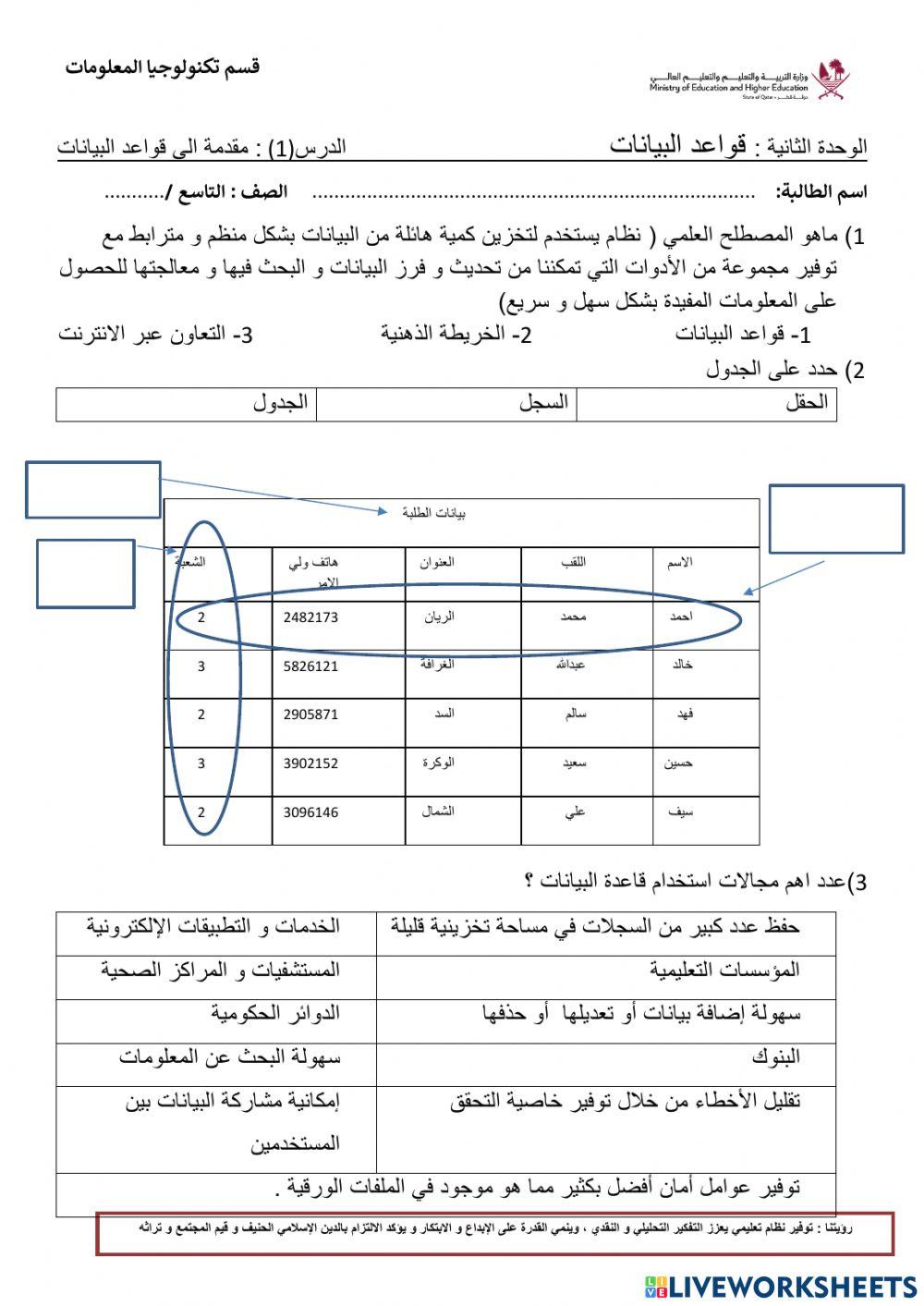 قواعد البيانات1