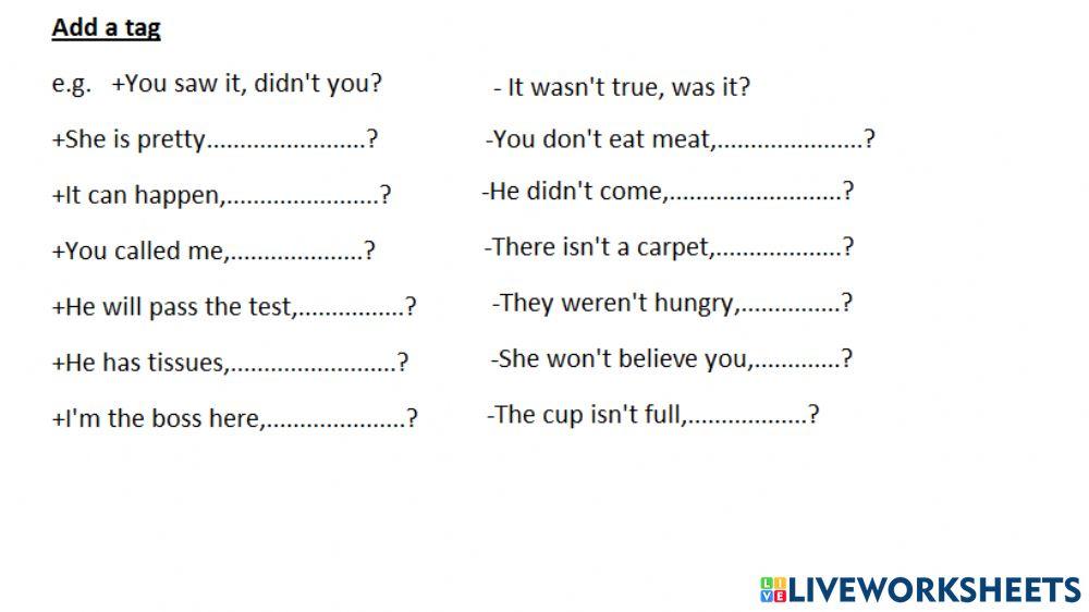 Tag questions
