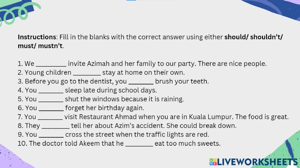 Modal Verbs of Obligation