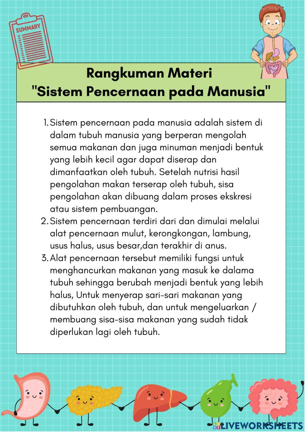 LKPD Sistem Pencernaan Kelas 5 Tema 3 Subtema 1 Pembelajaran 2 FIX