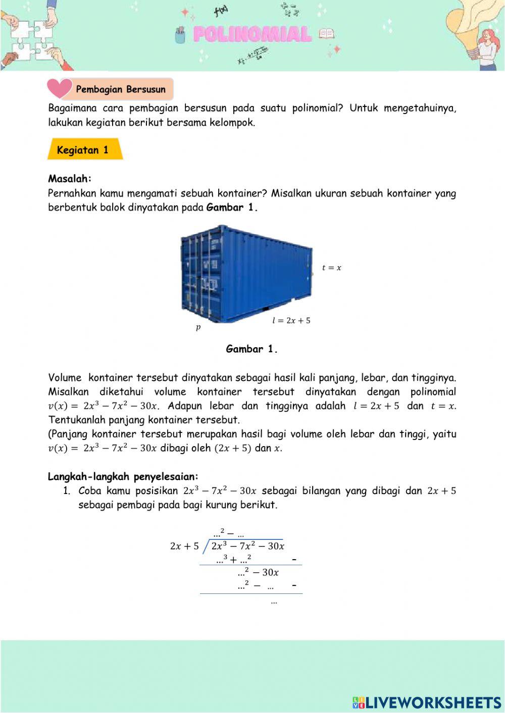 Pembagian Bersusun Polinomial (LKPD)