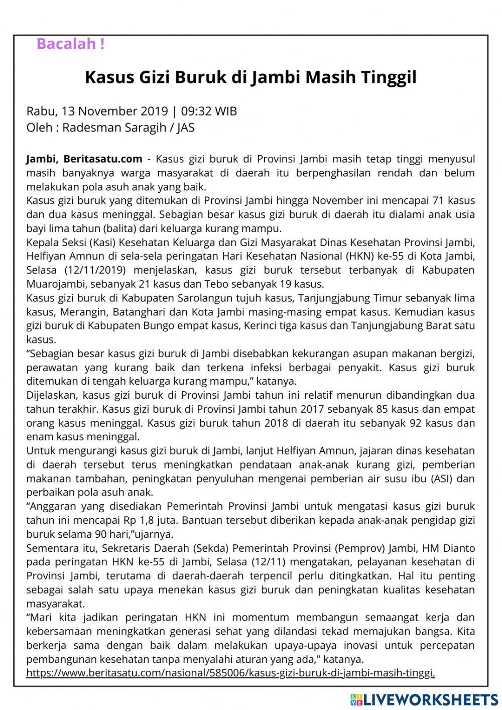 Nutrisi dan Kebutuhan Energi