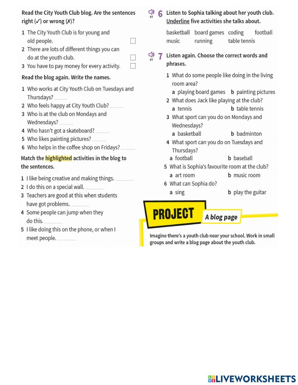 Prepare A1 NUS u1o youth clubs