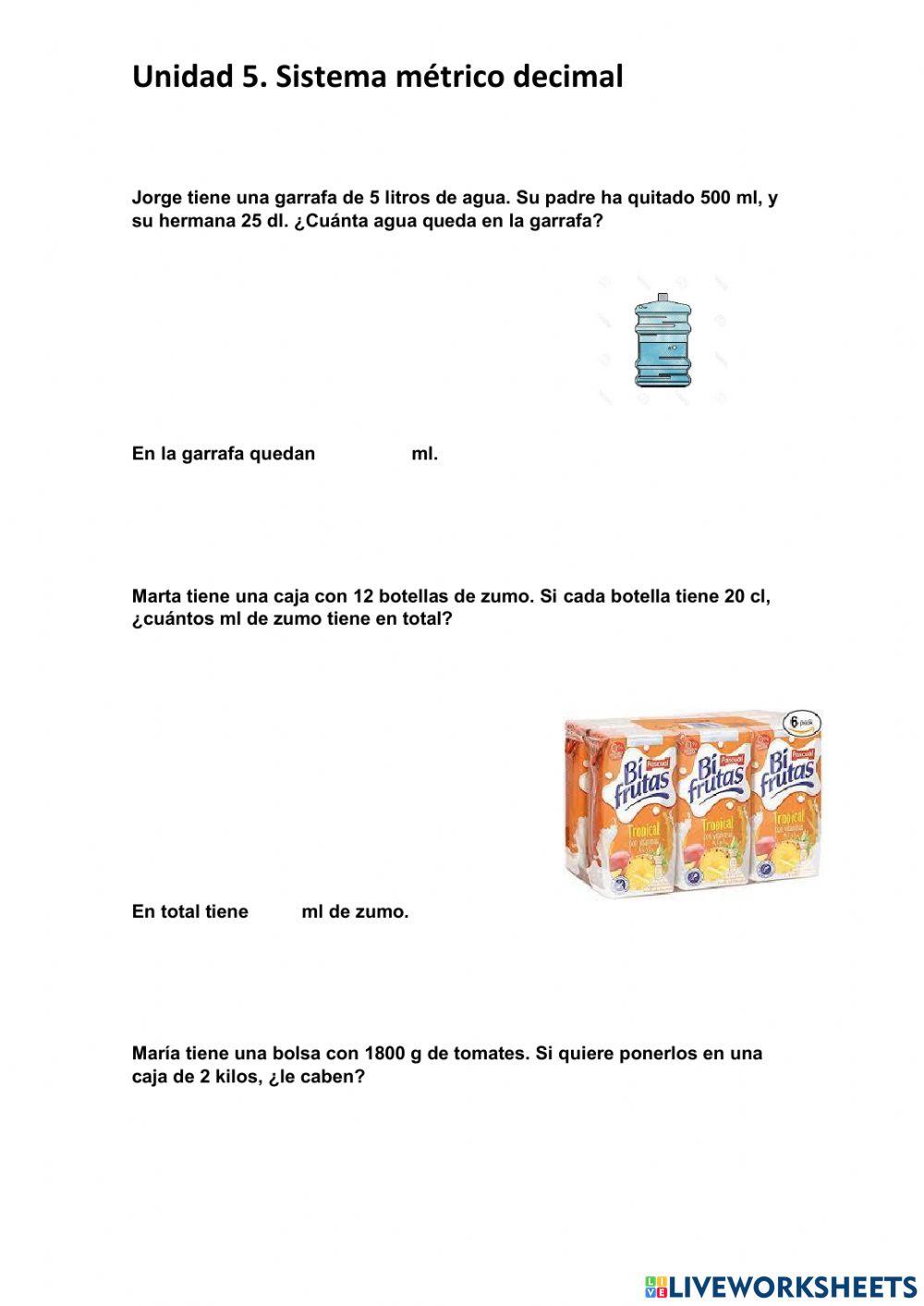 Ejercicios SMD (Sistema métrico decimal)