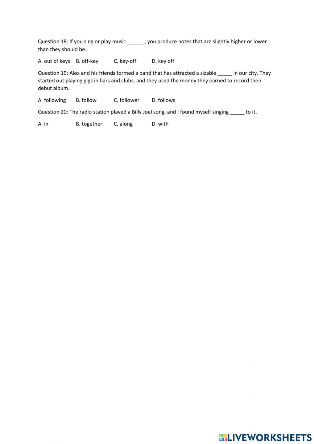 collocation music and book